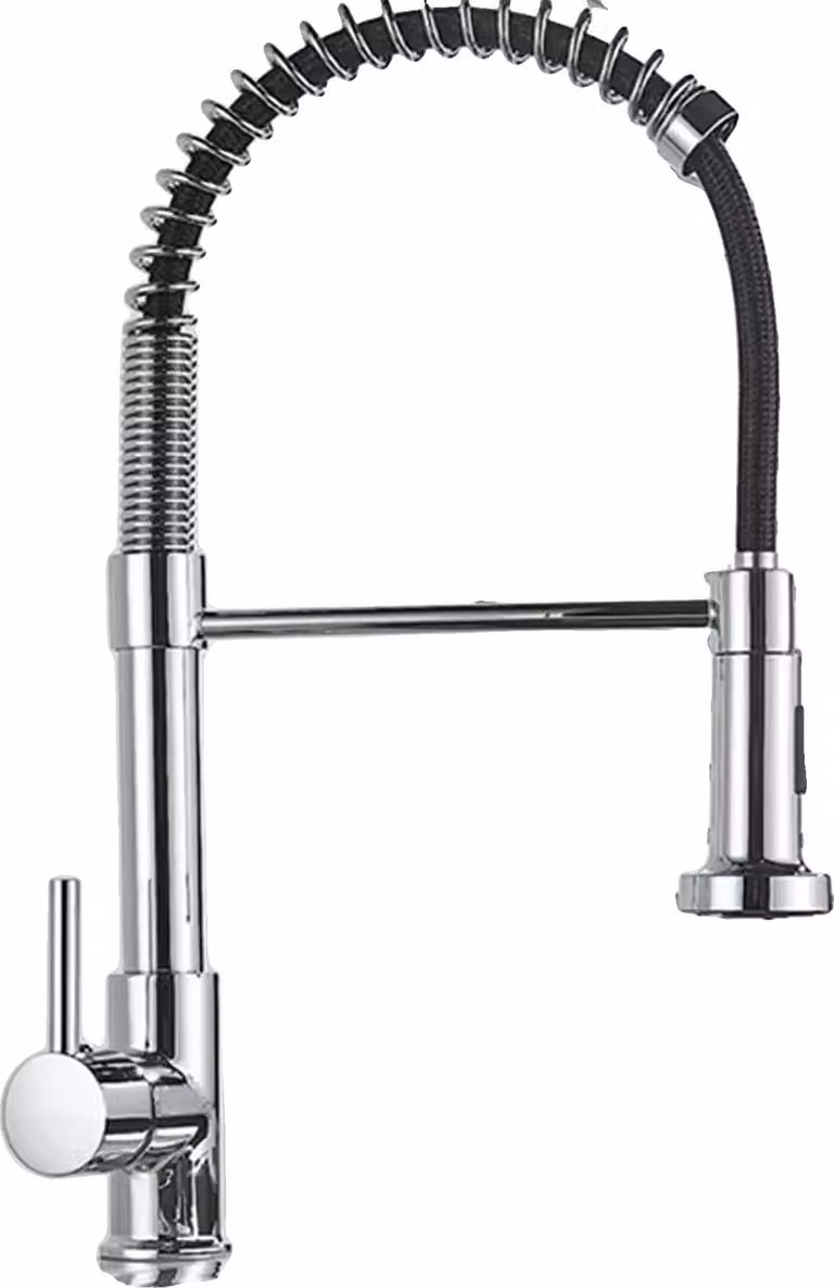 Rubinetto per lavello da cucina, acciaio inox, con doccetta estraibile, cromato B
