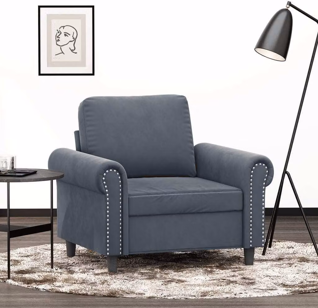 Maison Exclusive - Poltrona grigio scuro 60 cm velluto