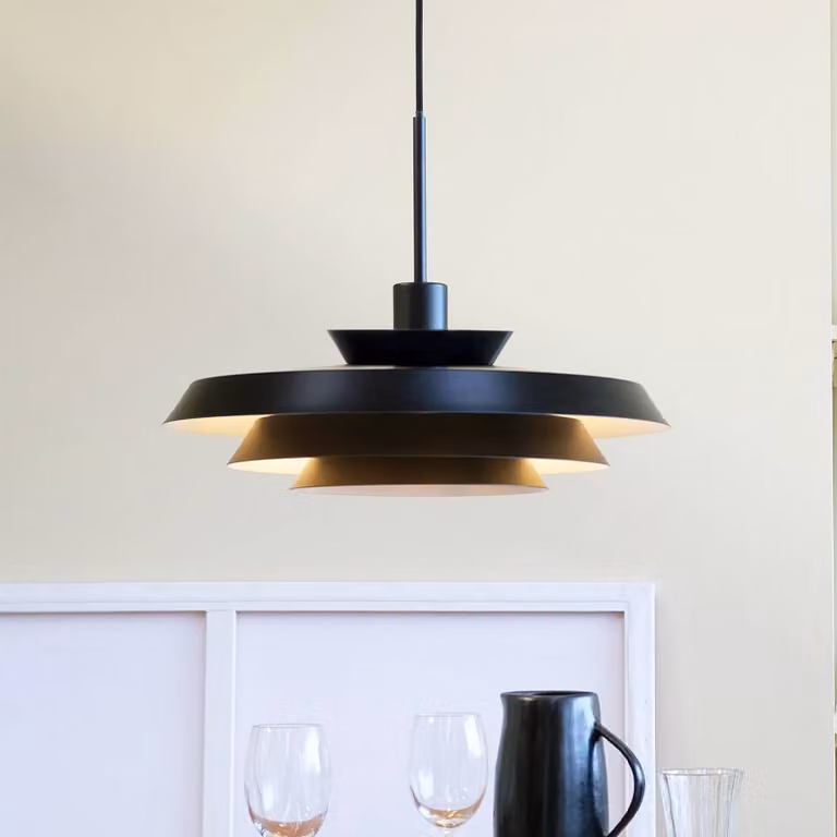 Dyberg Larsen Lampada a sospensione DL44, dimmerabile, Nero, Soggiorno / Sala da pranzo, Metallo, Design, Lampada a sospensione