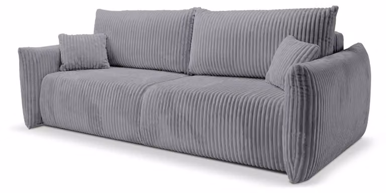 Divano a tre posti con funzione letto, modello "Alloro", colore grigio orizzonte
