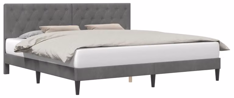 Struttura del letto Grigio Scuro 180 x 200 cm Velluto