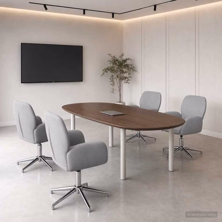 Set di 4 sedie da scrivania girevoli vidaXL in tessuto grigio, L/P/H: 54 x 58 x 90 cm