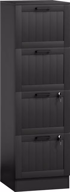 Cassettiera Portadocumenti HOMCOM con 4 Cassetti e 2 Serrature in Legno Nero L/P/H: 40 x 40 x 131 cm