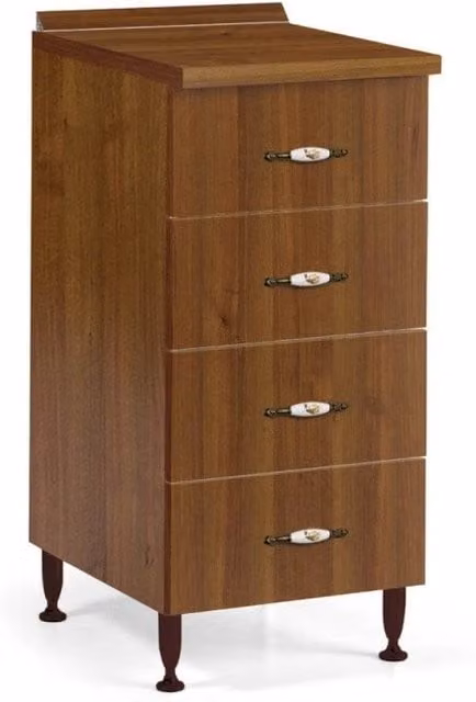Cassettiera 4 cassetti 40x50x85H colore noce antico