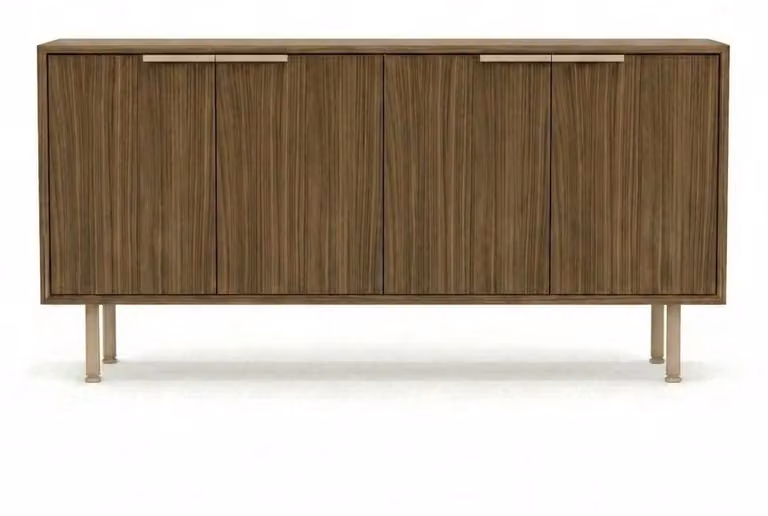 Mobile elegante per soggiorno, credenza di design marrone, mobile contenitore