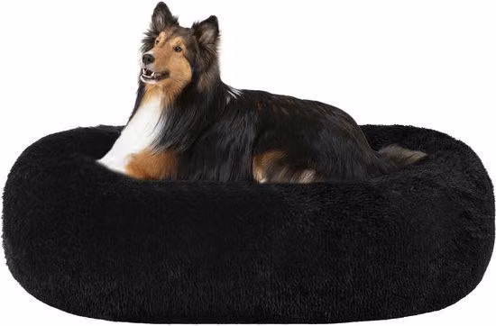 Cuccia ortopedica per cani, circa 80 cm di diametro, nera, lavabile