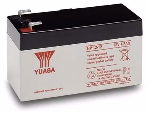 YUASA NP 1,2-12 Batteria VRLA 12V esente da manutenzione, capacità 1,2Ah