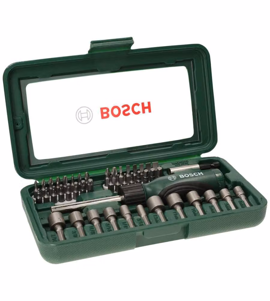 Bosch Set Avvitamento 46 Pezzi - Bit e Cricchetto - Custodia Pratica