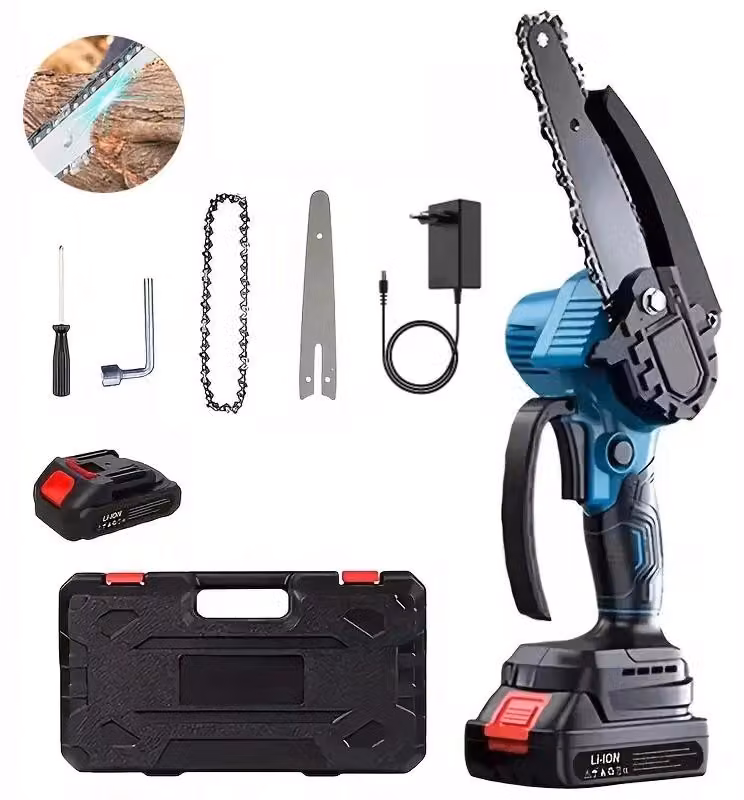 Troncatrice a catena elettrica per alberi, taglio efficiente, lunga durata della batteria, con 1 batteria inclusa
