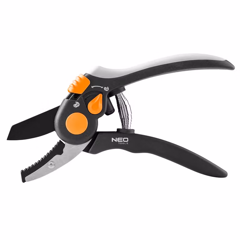 NEO TOOLS pinza a incudine 200 mm, raggio d'azione fino a 18 mm, distanza regolabile, impugnatura ergonomica con morbida gomma TPR, lame in acciaio temprato, per legno duro e secco