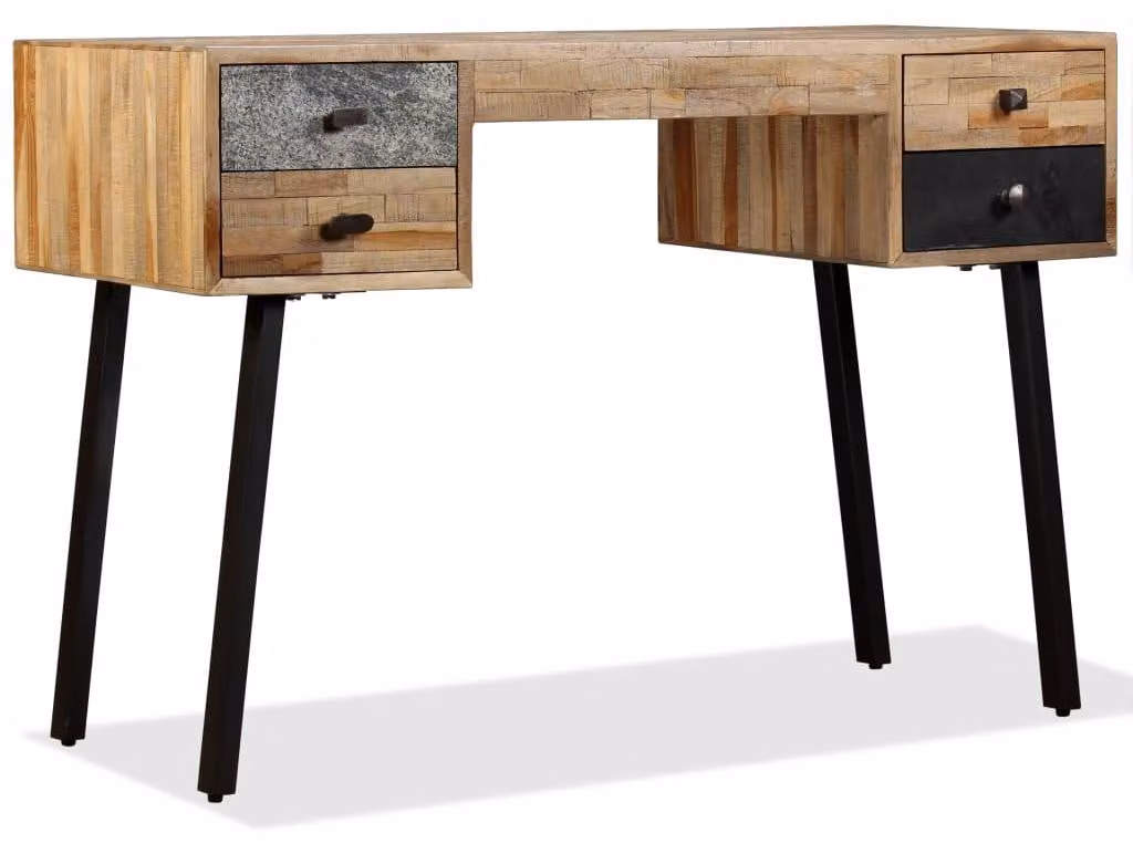 Maison Exclusive - Scrivania in legno massello di teak riciclato 110 × 50 × 76 cm