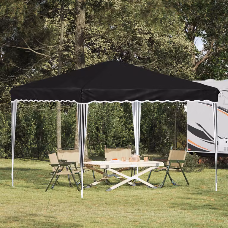 vidaXL Tenda per feste a pop-up in acciaio, colore antracite/nero, L/P/H: 288 x 288 x 245 cm