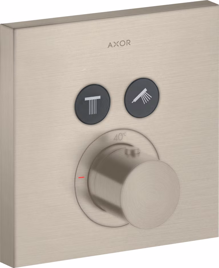 hansgrohe AXOR Starck ShowerSelect Thermostat carré à encastrer pour 2 consommateurs, 36715820, 36715820