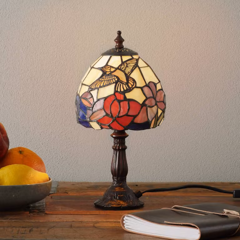 Artistar Lampada da tavolo Tiffany Irena, Multicolore, Soggiorno / Sala da pranzo, Vetro, Tiffany, Lampada da tavolo