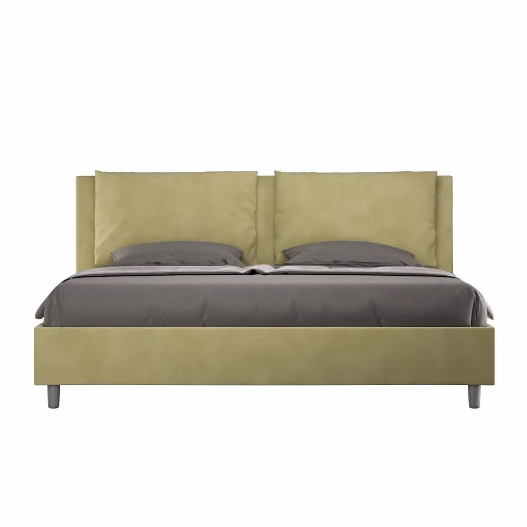 Letto matrimoniale Antea Ityhome con rete imbottita in microfibra verde L/P: 180 x 200 cm – 2