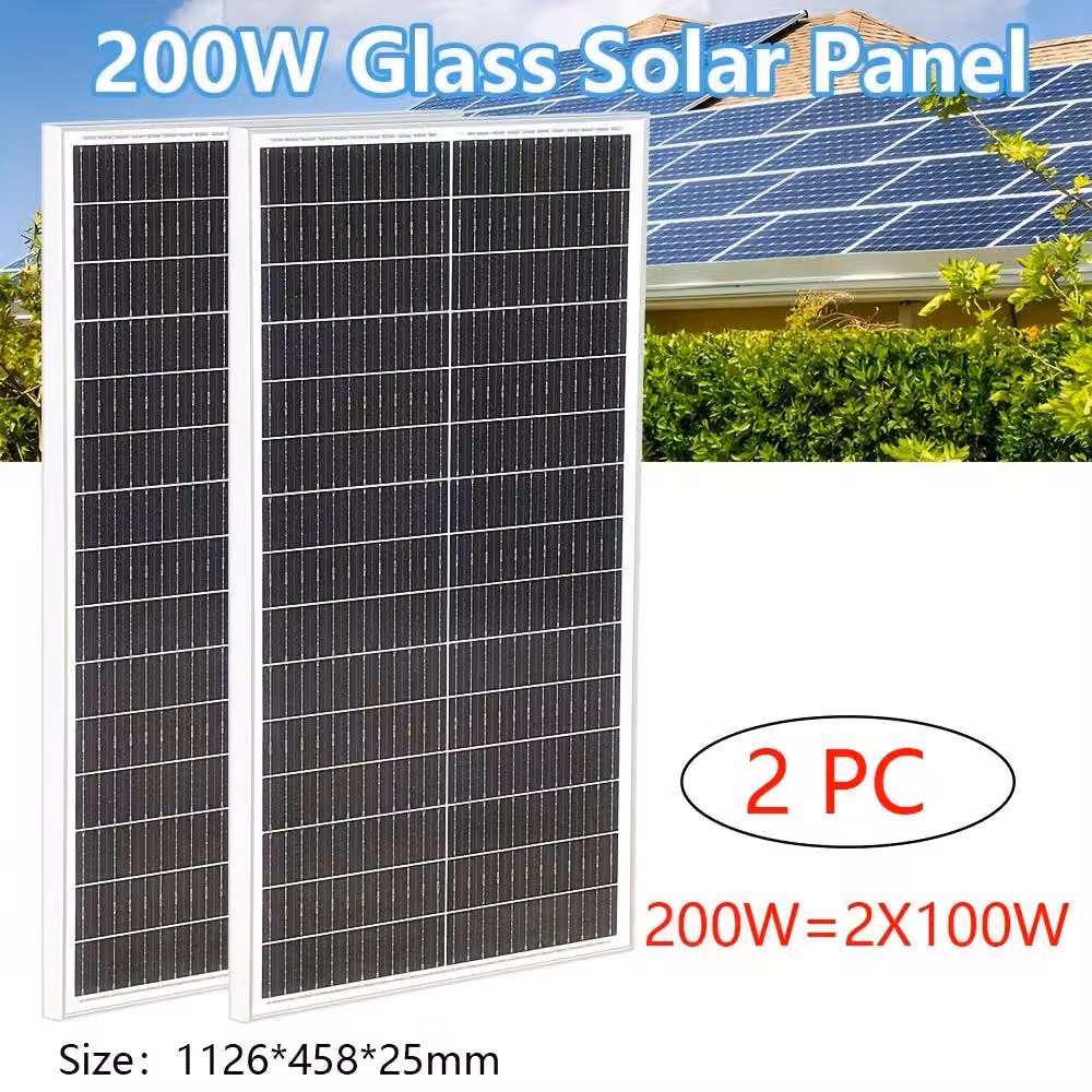 Pannelli solari da 200W - Pannello solare monocristallino - Modulo fotovoltaico - Pannello per impianti off-grid - Pannello solare per campeggio