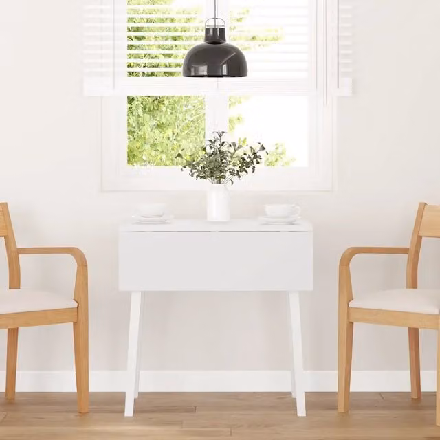Tavolo da pranzo moderno bianco in legno di Hevea lacca vidaXL L/P/H: 90 x 75 x 45 cm