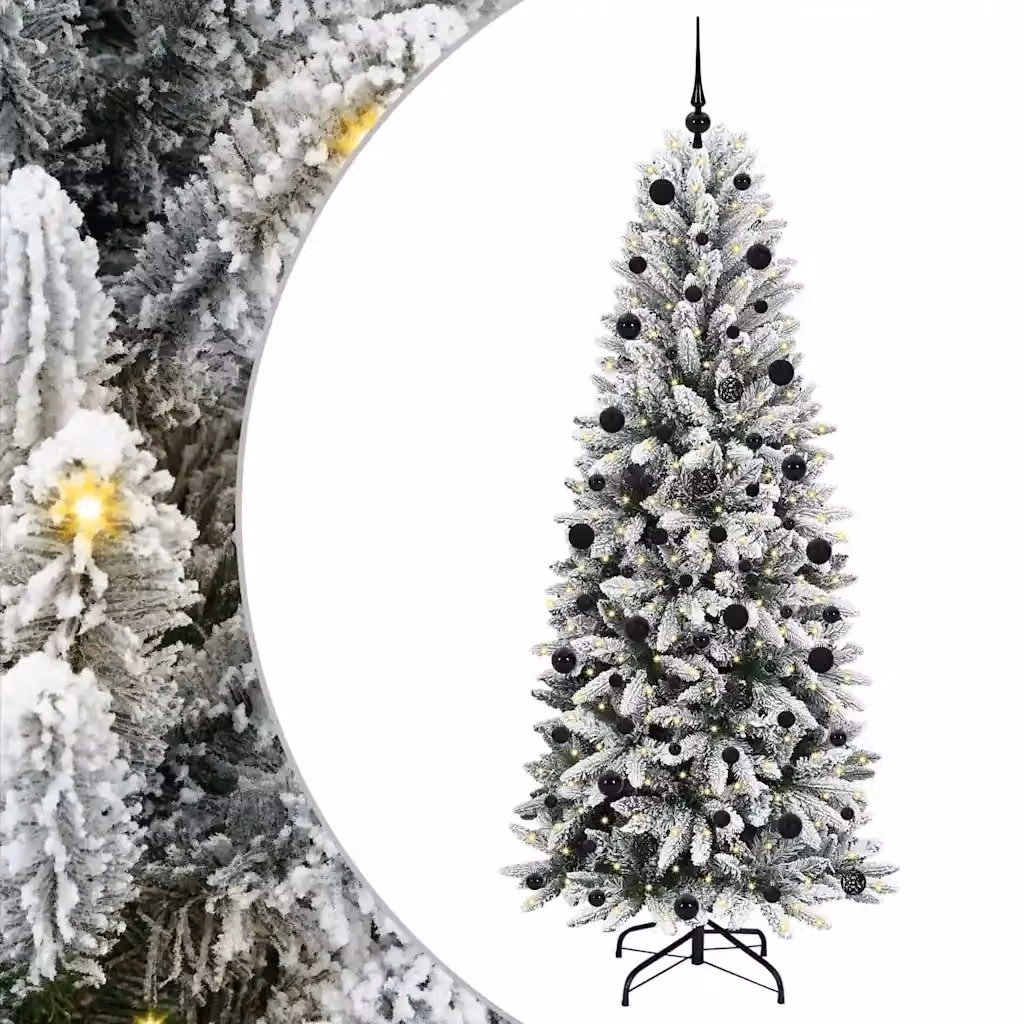 Albero di Natale artificiale moderno vidaXL bianco con luci LED, Altezza: 210 cm – 2