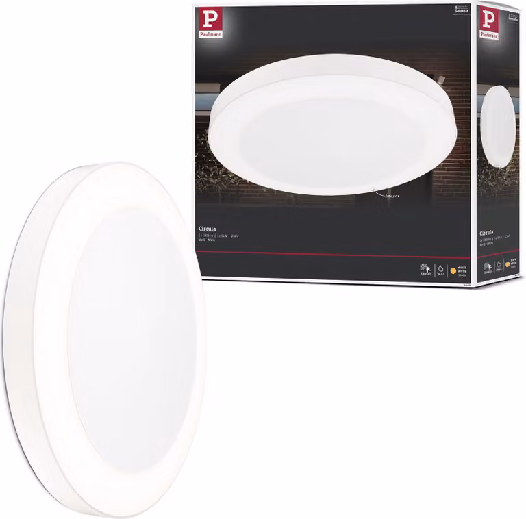 Paulmann Plafoniera LED Circula Rilevatore di movimento crepuscolare (IR) resistente all'acqua di mare