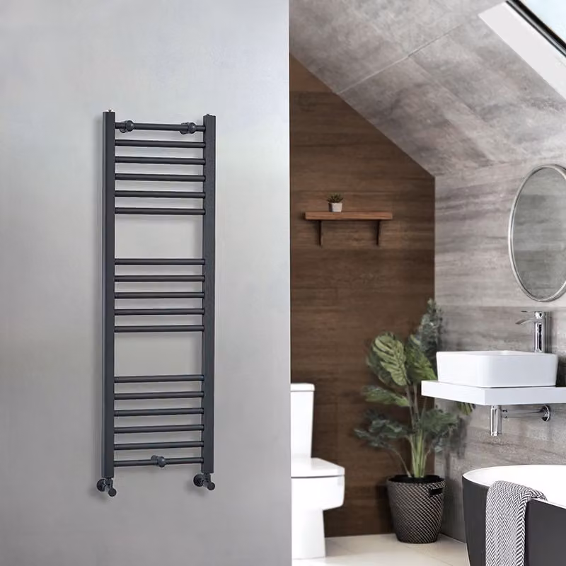 Scaldasalviette di Design Antracite - Termoarredo Bagno Piatto - 1200 x 400mm - 410W - Artle