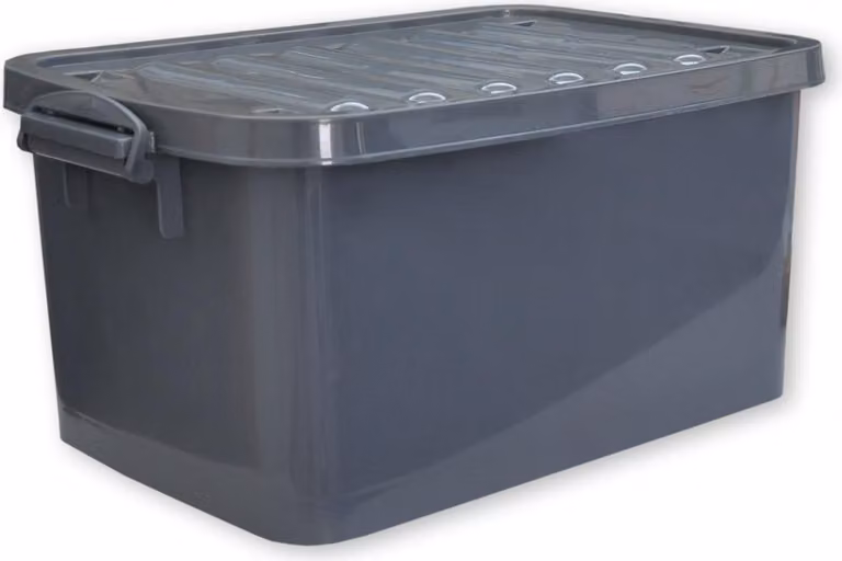 Contenitore con coperchio e rotelle 45 litri grigio