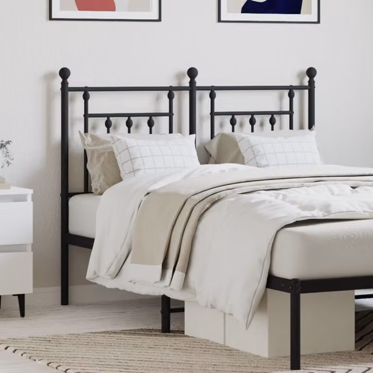 Testiera di ricambio vidaXL in metallo nero laccato per letto 120x200 cm