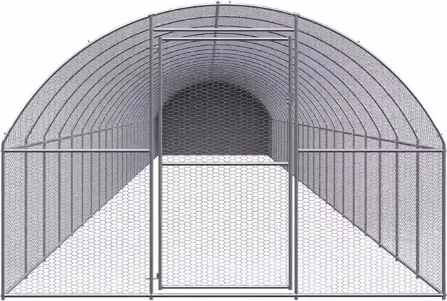 Pollaio per esterni Videx in acciaio zincato grigio L: 3 m, P: 24 m, H: 2 m – 1