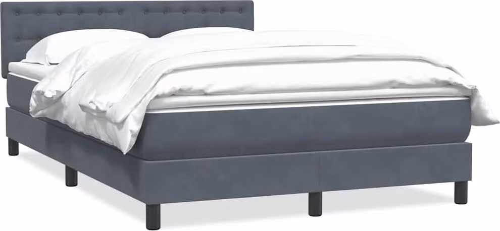 Giroletto a Molle con Materasso Grigio Scuro 160x210 cm Velluto