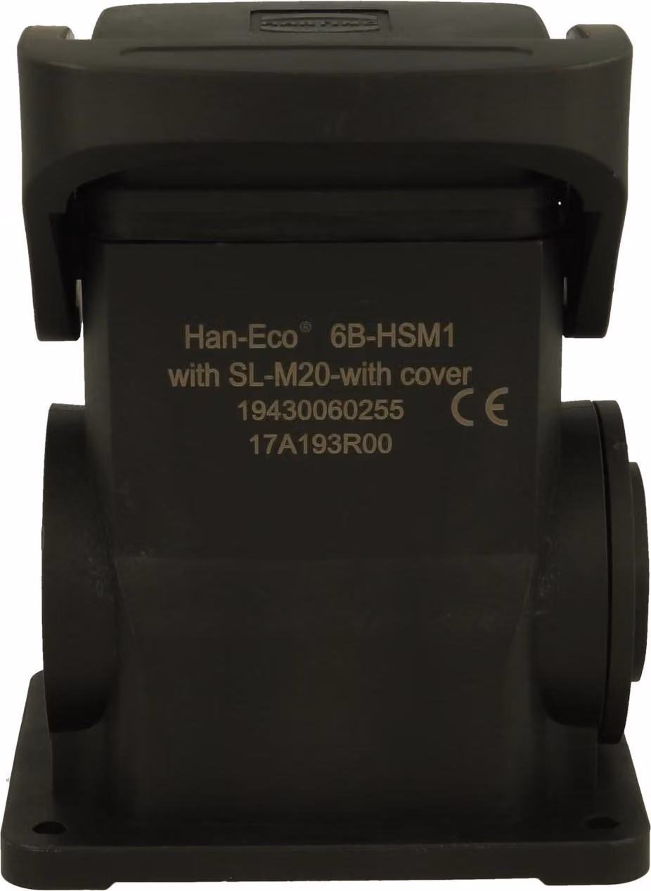 HARTING Han ECO 6B Alloggiamento base senza pressacavo, 1xM20 uscita cavo laterale, con 1 staffa longitudinale con