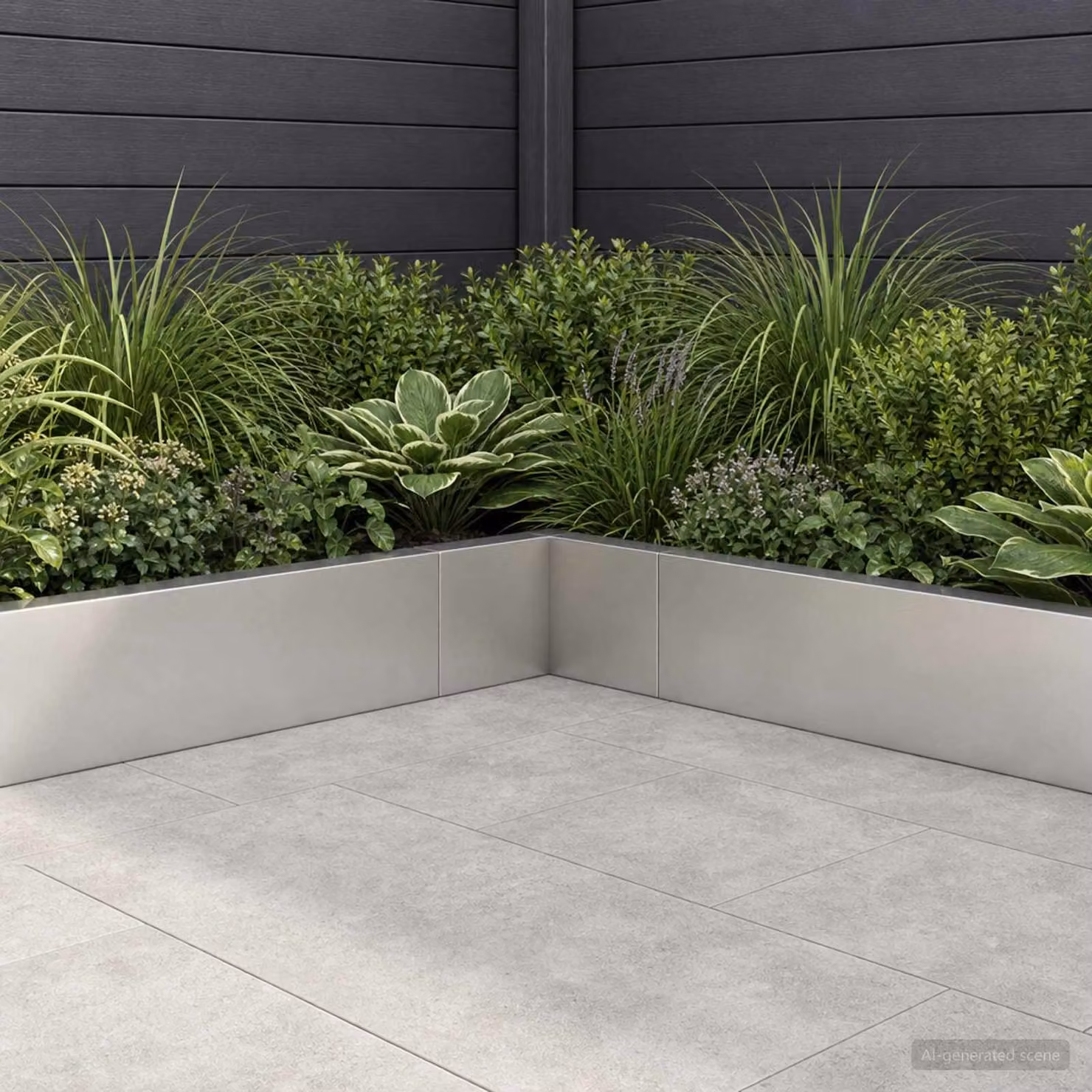 L/P/H: 50 x 50 x 40 cm Muro di contenimento aiuola rialzata vidaXL in acciaio inox argento