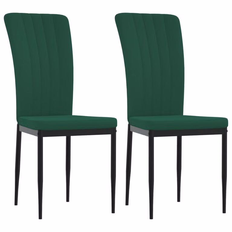 Sedie da pranzo 2 pezzi. Velluto verde scuro
