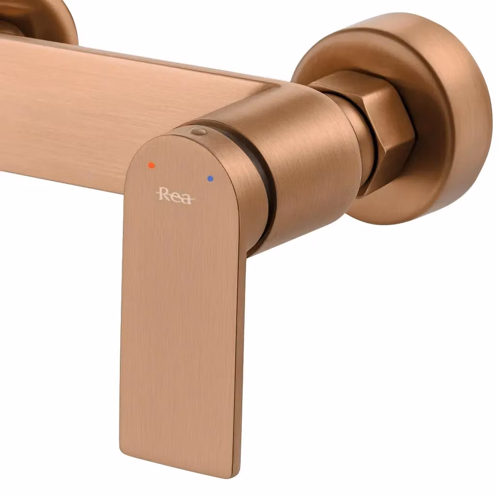 Rubinetto da vasca a parete Rea Storm in ottone color oro spazzolato e bronzo – 2