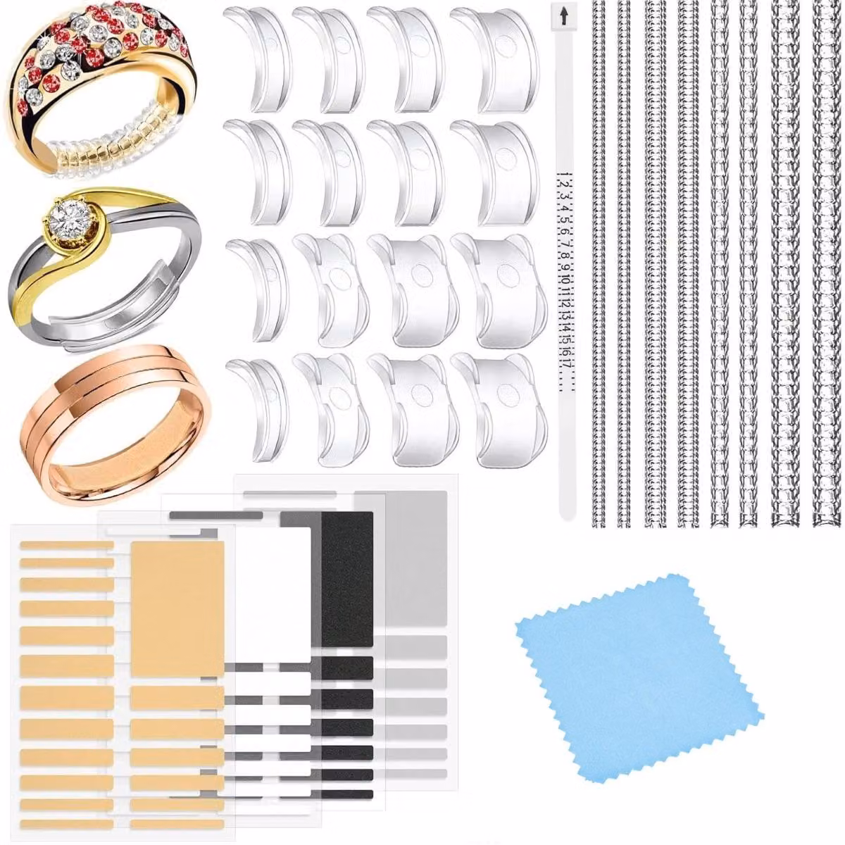INF Regolatore invisibile spirale TPU+PC 10cm per anelli 30 pezzi