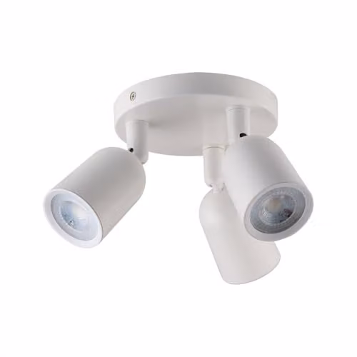 Portafaretto LED Montaggio a Plafone Rotondo 3xGU10 Orientabili Colore Bianco