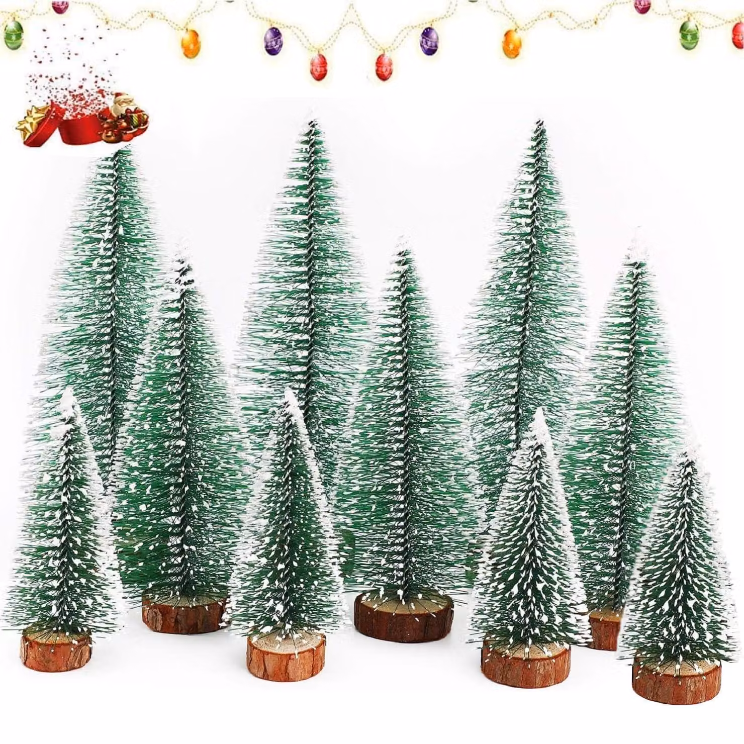 Albero di Natale in miniatura, artificiale, disponibile in 3 dimensioni: 10/15/20 cm, confezione da 10 pezzi