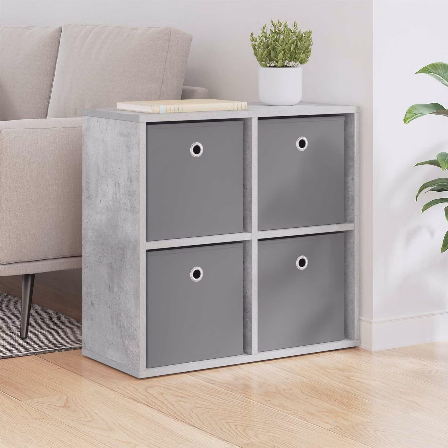 Credenza moderna vidaXL in grigio, L 59,5 x P 27 x H 57 cm