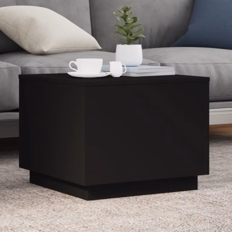 Maison Exclusive - Tavolino con luci LED Nero 50x50x40 cm