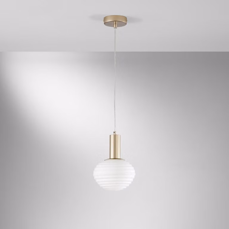 ECO-LIGHT Lampada a sospensione Ripple E27 oro ⌀18cm