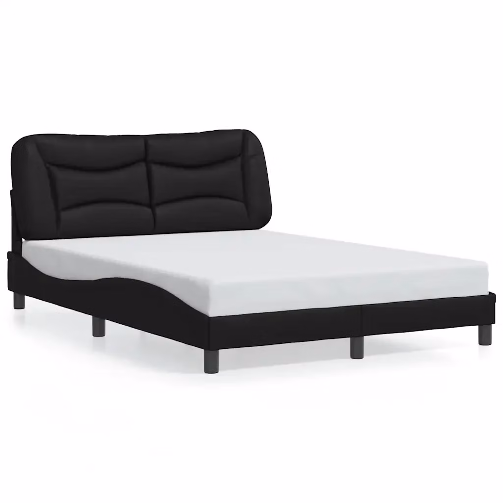 vidaXL Giroletto Hvar senza materasso in similpelle nera L/P/H: 140 x 190 x 74,5 cm – 2
