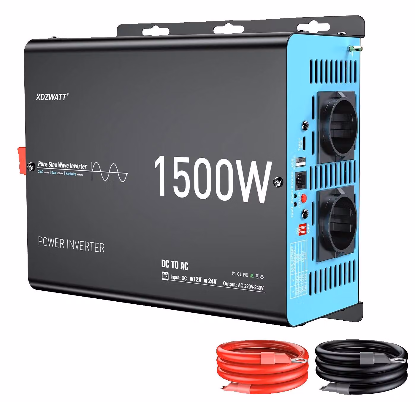 Inverter, conversione da corrente continua a corrente alternata, alta efficienza, 24V 1500W (3000W di picco)