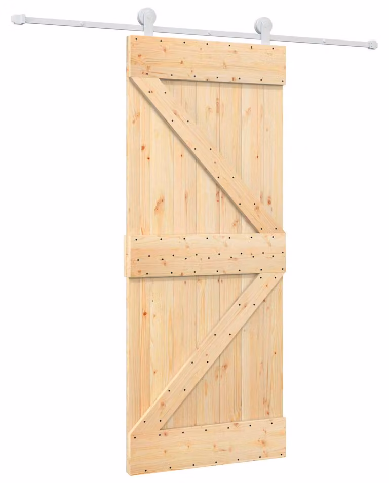 Porta scorrevole Naturale e Bianco 85 x 210 cm
