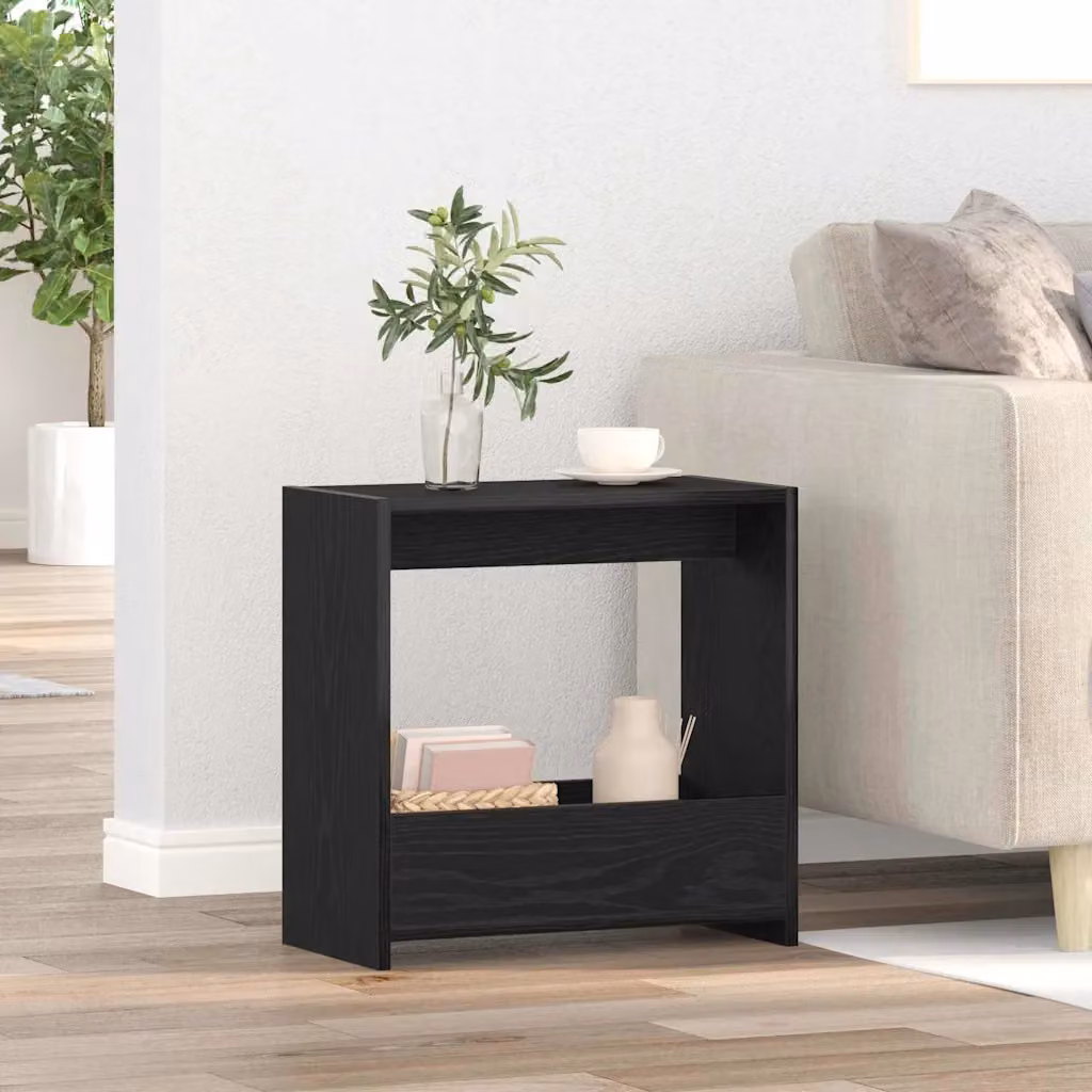 vidaXL Tavolo laterale moderno in nero L/P/H: 50 x 26 x 50 cm