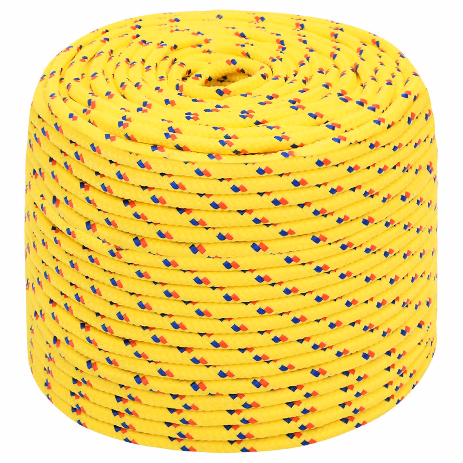 Corda multiuso vidaXL in plastica gialla, diametro 8 mm e lunghezza 25 m, con carico massimo 420 kg