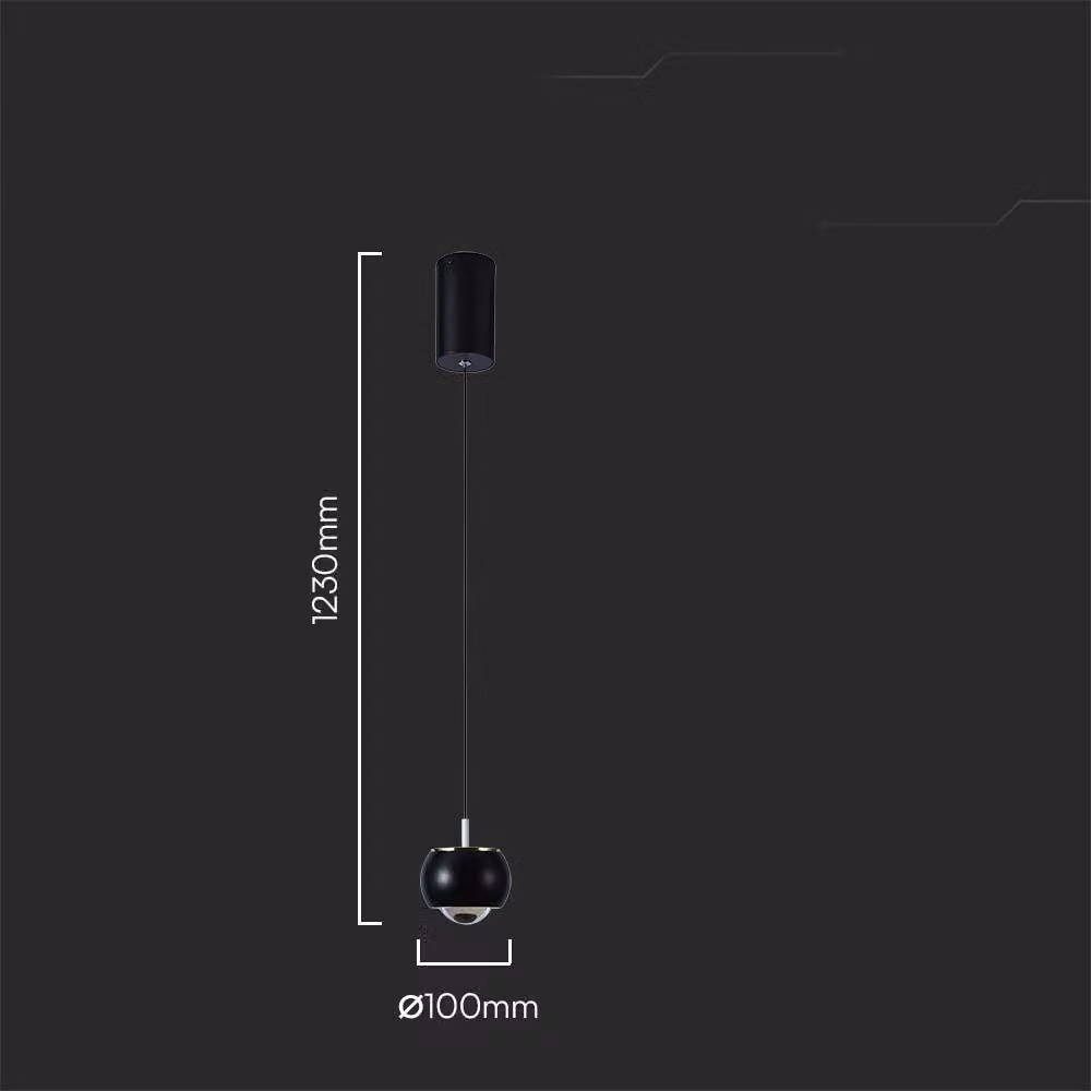 V-TAC Lampadario LED a Sospensione lampada da soffitto 9W Colore Nero 10*10*100cm 3000K - 10078