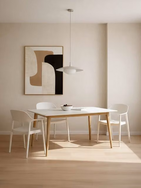 Tavolo da pranzo rettangolare Basic in legno bianco Kenay Home