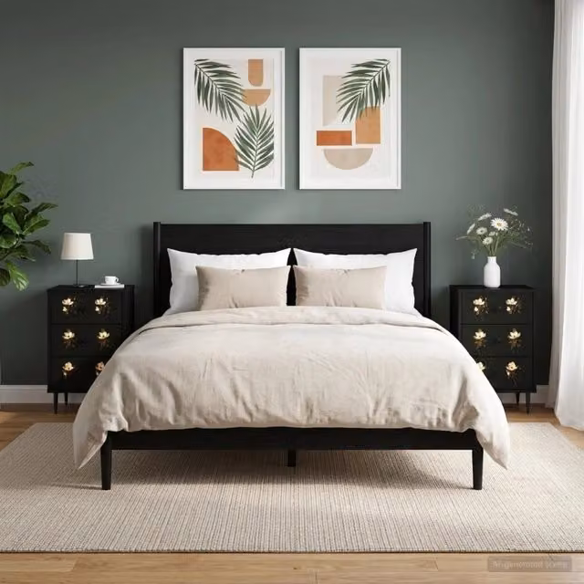 Armadio da Notte BREMEN 2 pz Rovere Nero 36 x 33 x 61 cm 8007346