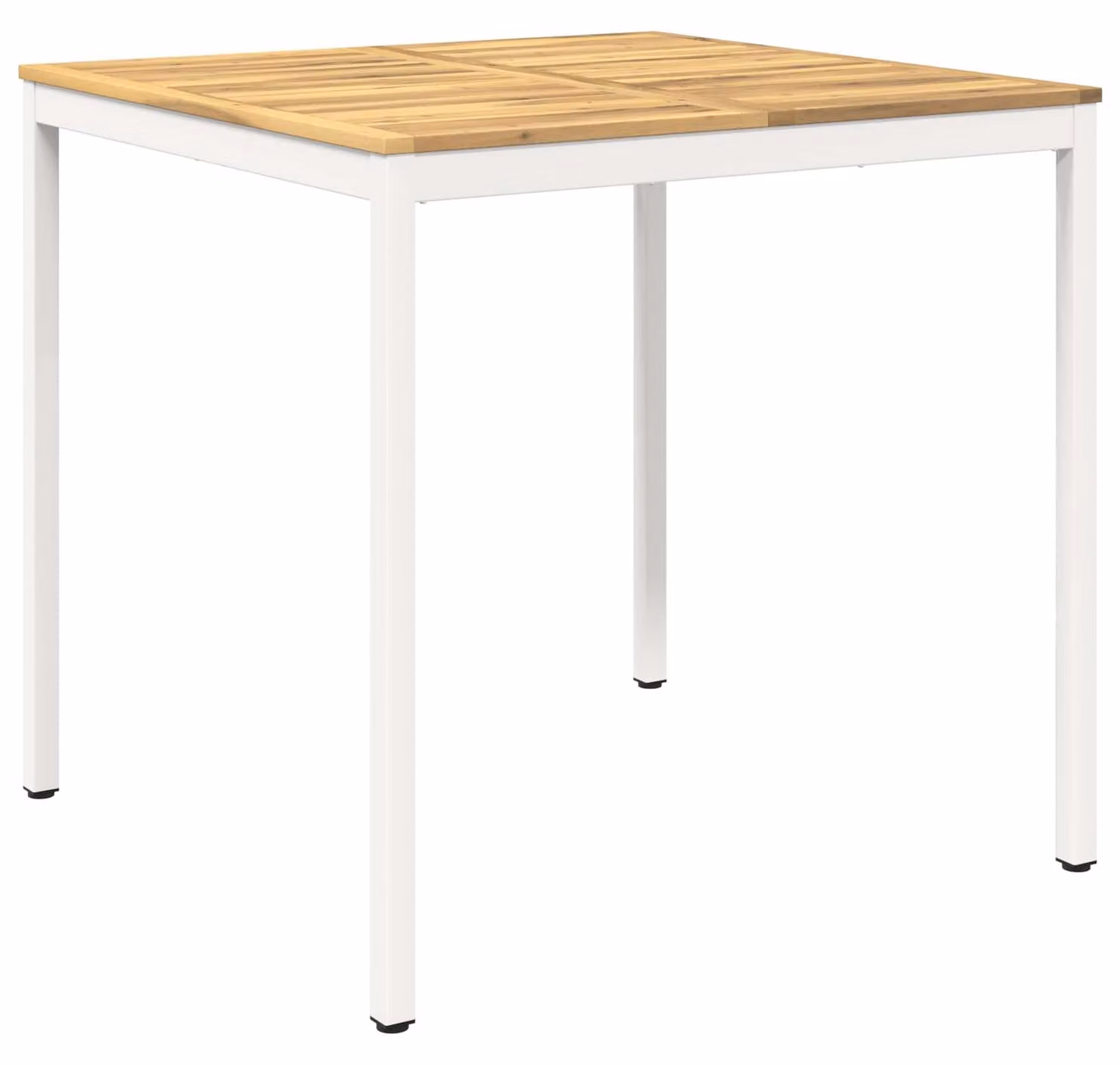 Tavolo da giardino, bianco, 110 x 108,5 x 105 cm, in legno massello di acacia