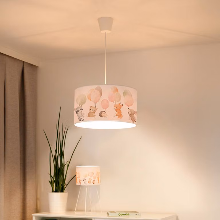 Lampada a sospensione Freddy Duolla, dimmerabile, Multicolore, Cameretta, Tessuto / Stoffa / Seta, Lampada a sospensione