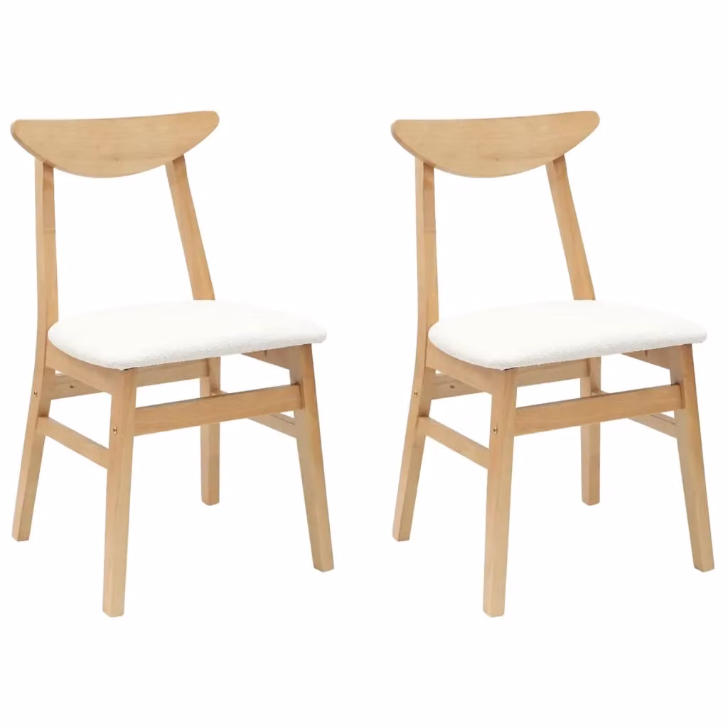 Set di 2 sedie da pranzo moderne vidaXL in legno di gomma naturale L 42 x P 47,5 x H 81 cm – 2