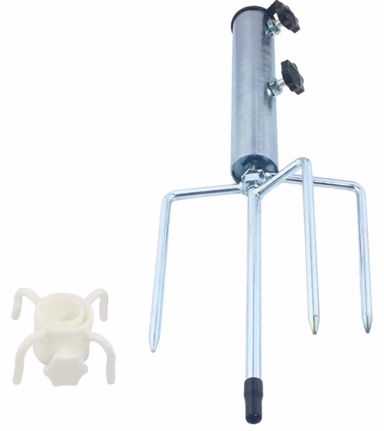 Supporto per ombrellone da giardino con picchetto da inserire nel terreno, removibile, regolabile, in metallo, 44,5 cm